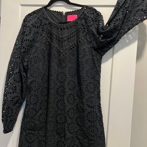 LILLY PULITZER Lilly Pulitzer Priscilla Long Sleeve Eyelet MINI DRESS SZ 16